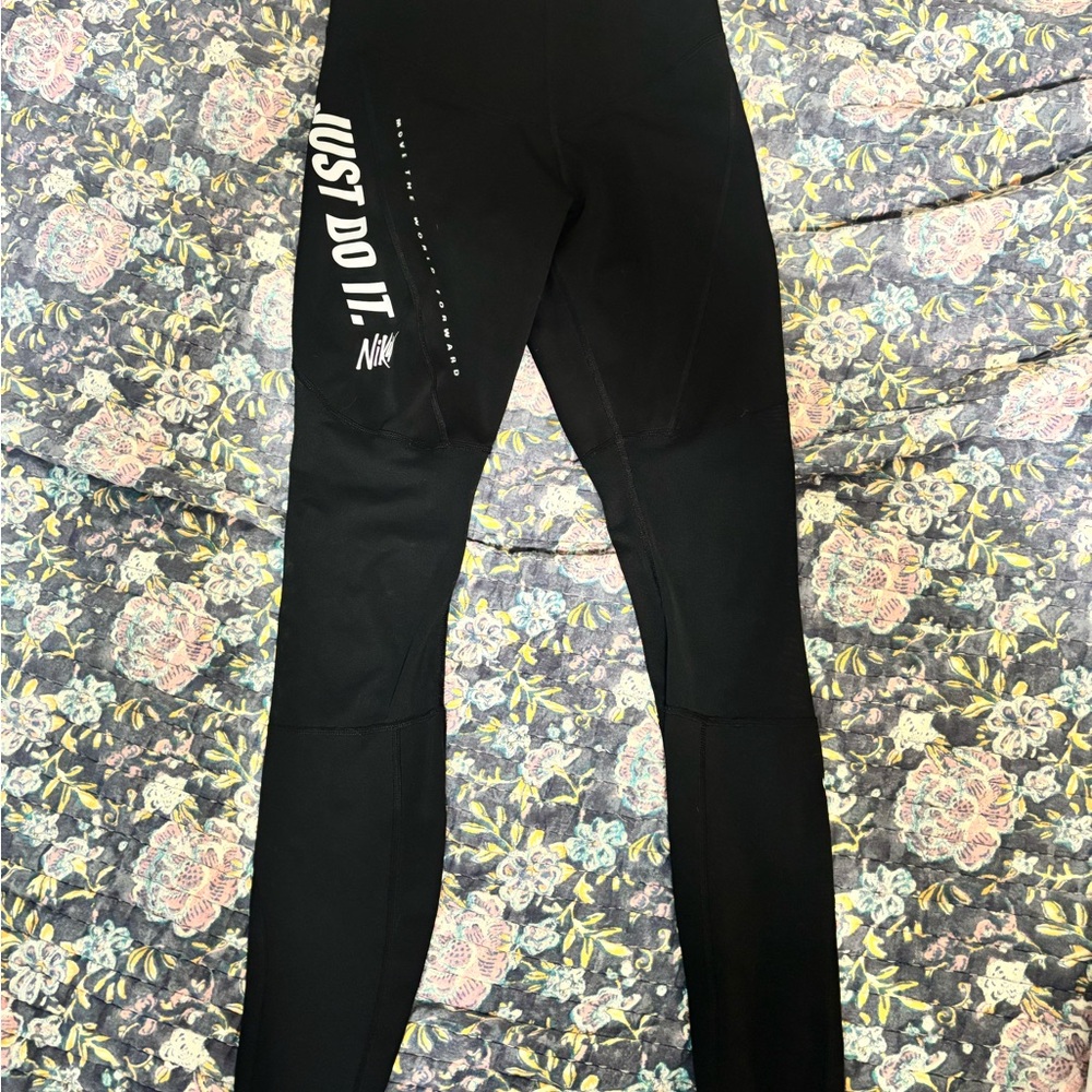 Nike Kids Black 'Just Do It' Leggings